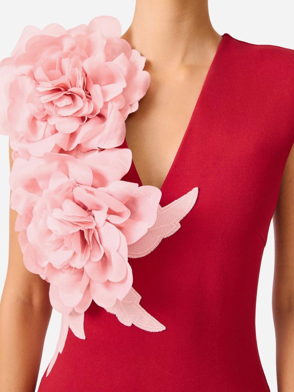 elliatt zahara red & pink 3d flower detail maxi gown dress size large NEW - Picture 13 of 17